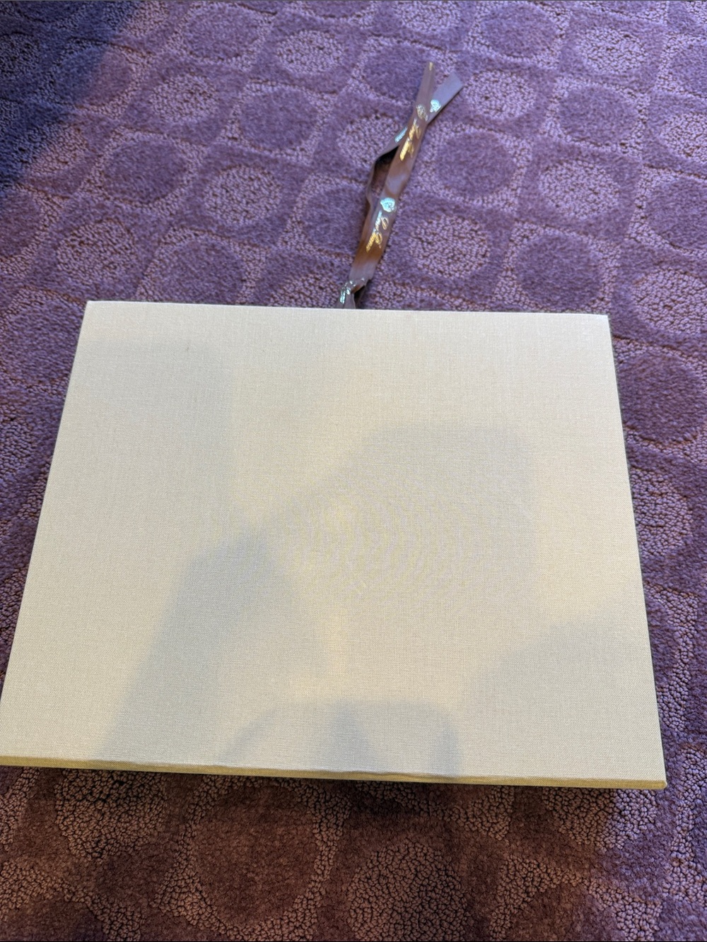 Loro Piana Cream Gift Box with Brown Ribbon and Gold Logo - Picture 3 of 5